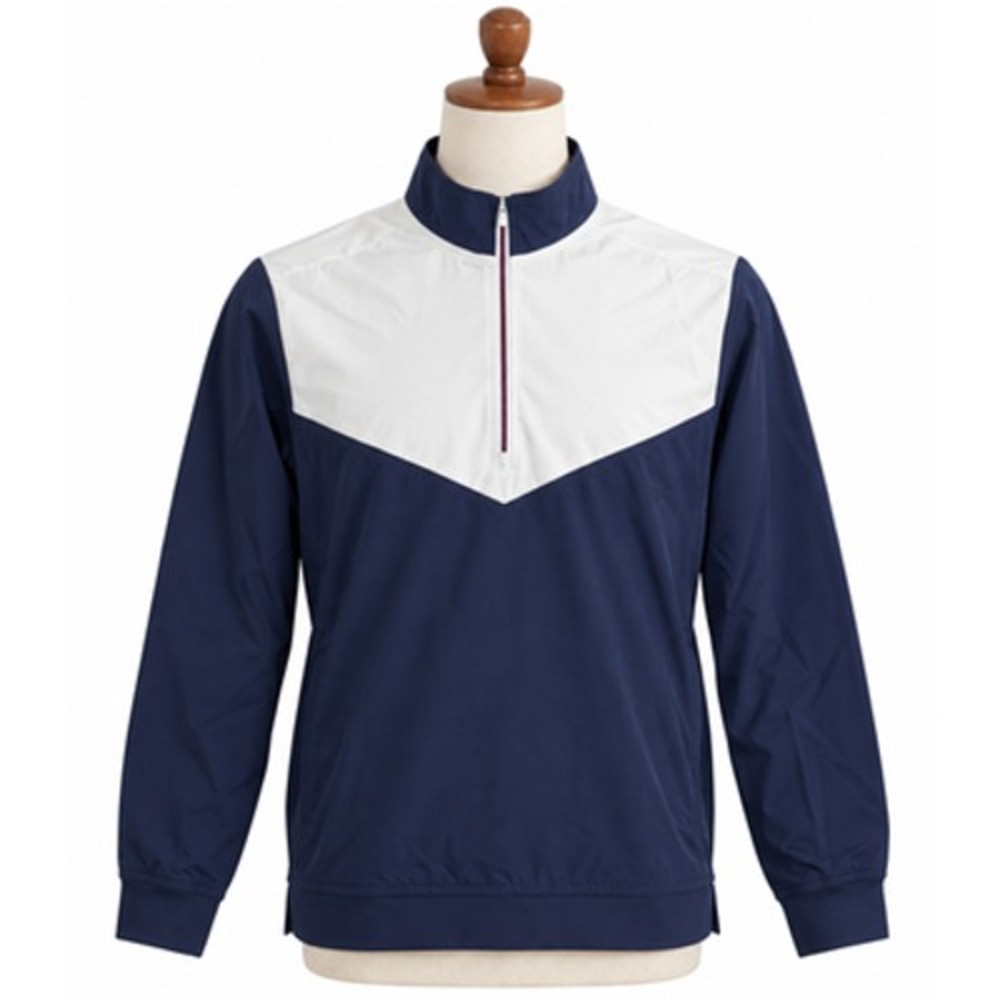 Rhone Windbreaker Jacket Mens Medium Blue White 1/4 Zip Colorblock 100771